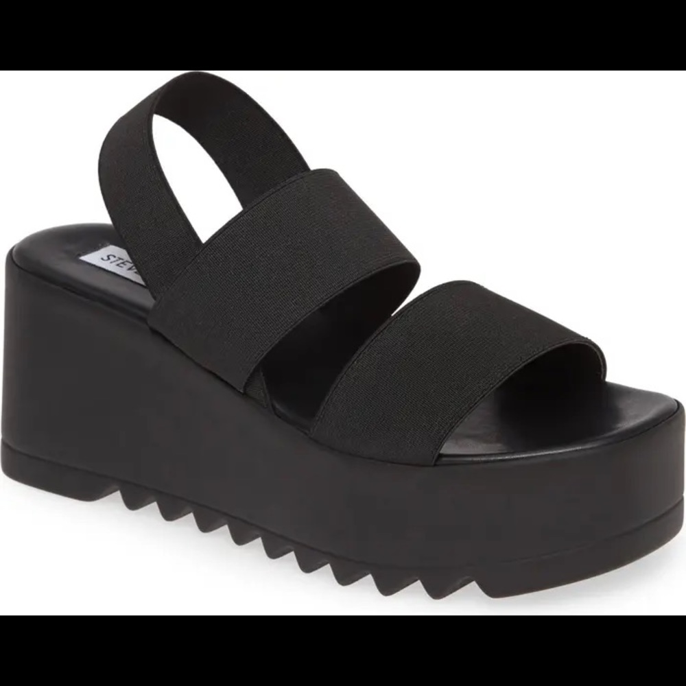 Steve Madden 90s Black Platform Sandals